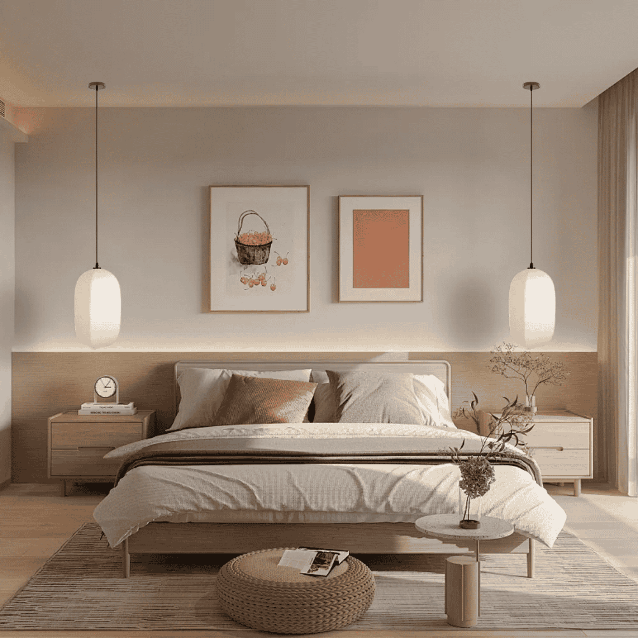 Linned Pendel Lampe - Lanterneform Blød Lysgennemgang 6
