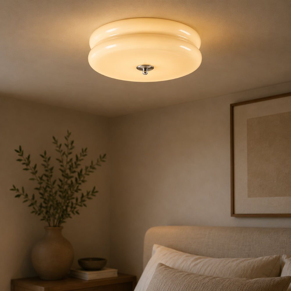 Loftlampe Glas - Elegant Bauhaus Design med Klar Belysning og Metalramme 13
