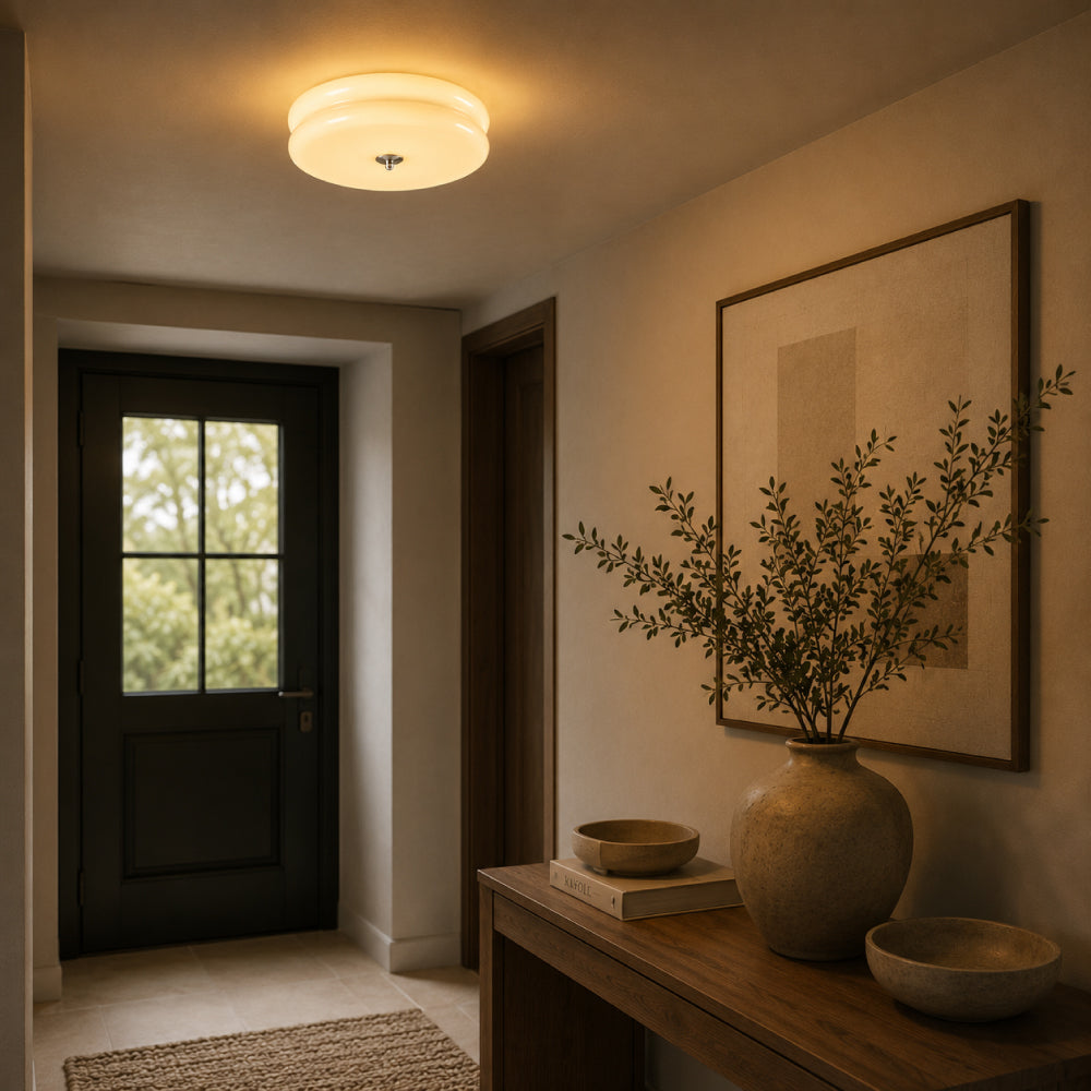 Loftlampe Glas - Elegant Bauhaus Design med Klar Belysning og Metalramme 14