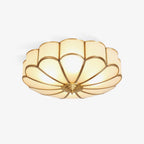 Loftlampe i Blomsterform – Matteret Glas med Messingdetaljer, Dæmpbar Belysning 1