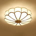 Loftlampe i Blomsterform – Matteret Glas med Messingdetaljer, Dæmpbar Belysning 15