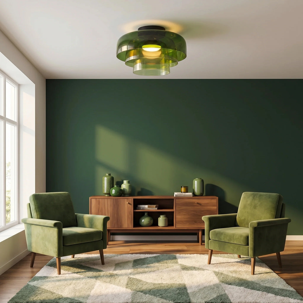 Loftlampe i Glas med Lagdelt Design 2