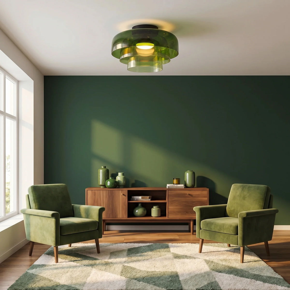 Loftlampe i Glas med Lagdelt Design 2