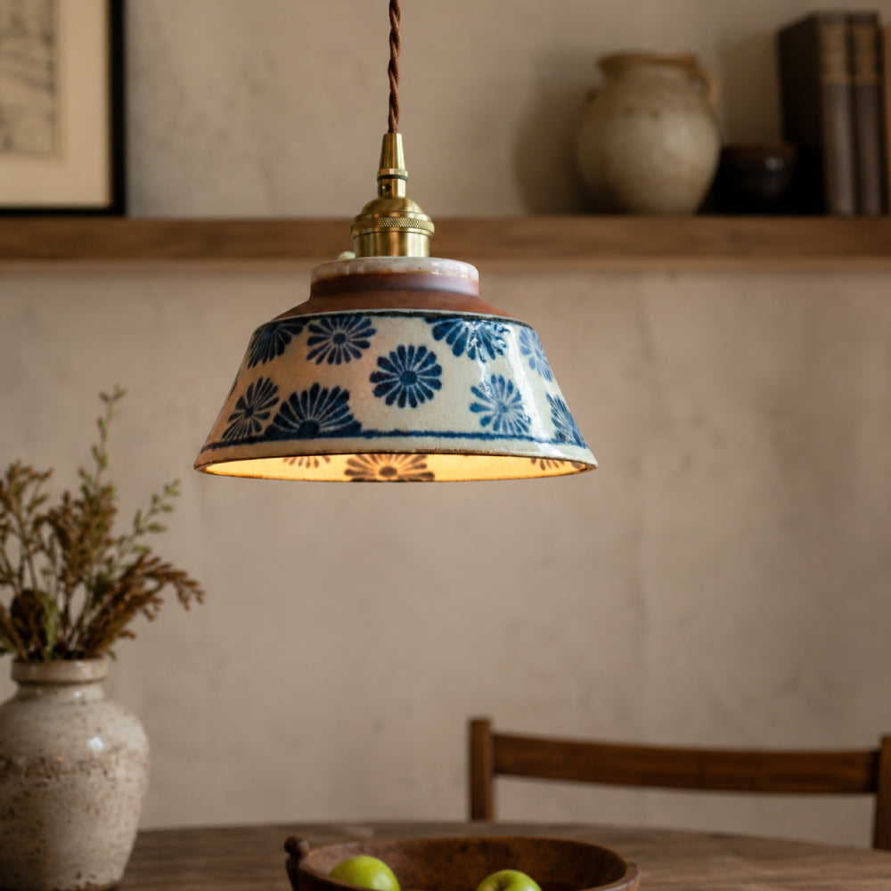 Loftlampe i Keramik - Justerbar Ledning og Mønstret Finish 1