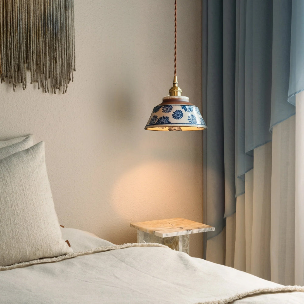 Loftlampe i Keramik – Justerbar Ledning og Mønstret Finish 2