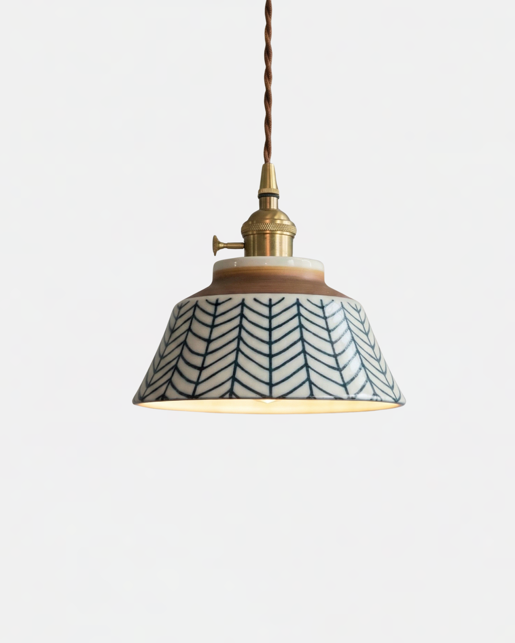 Loftlampe i Keramik - Justerbar Ledning og Mønstret Finish 3