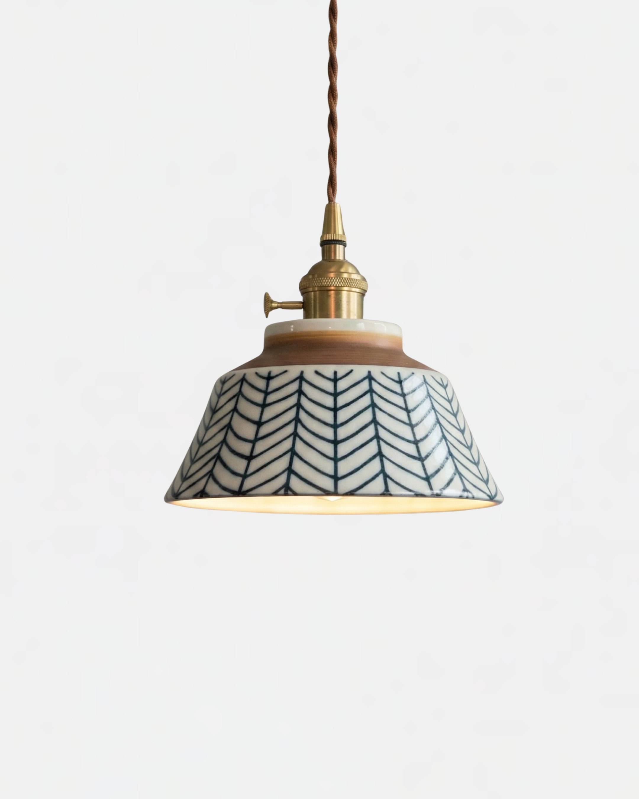 Loftlampe i Keramik - Justerbar Ledning og Mønstret Finish 3