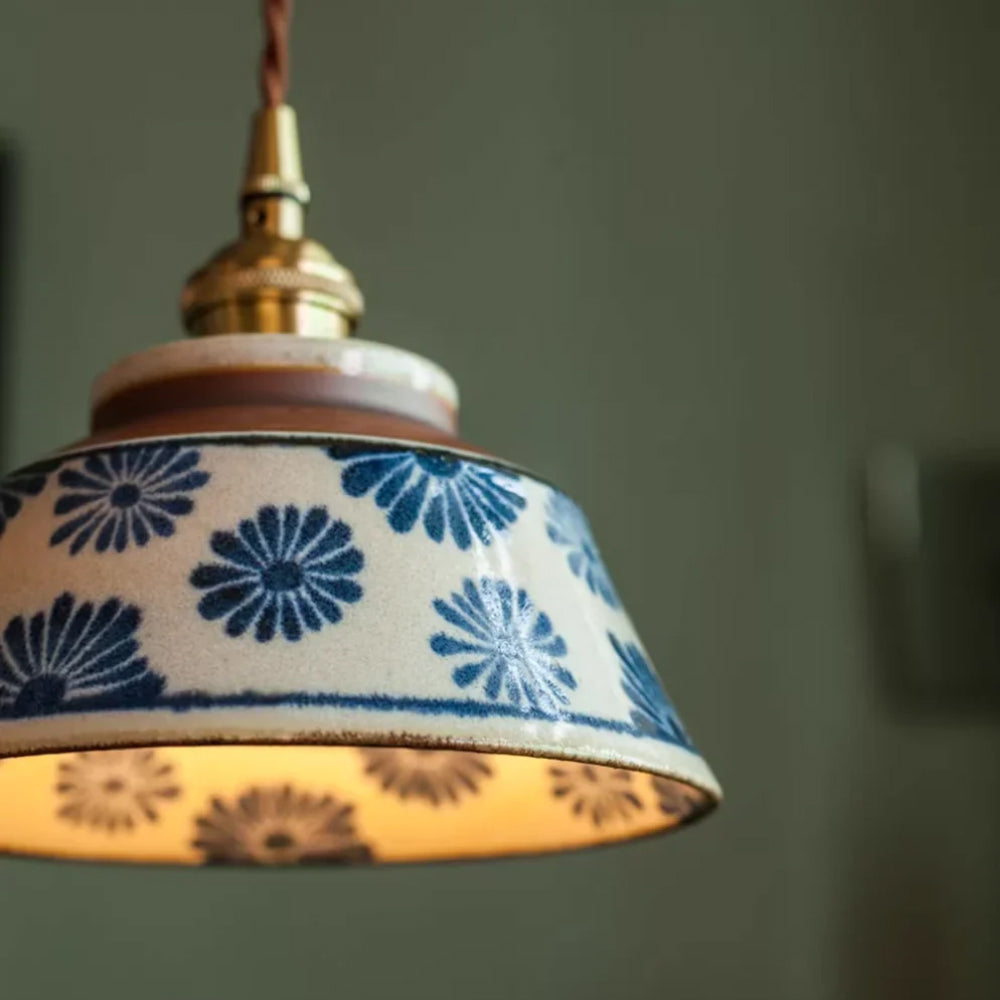 Loftlampe i Keramik – Justerbar Ledning og Mønstret Finish 4