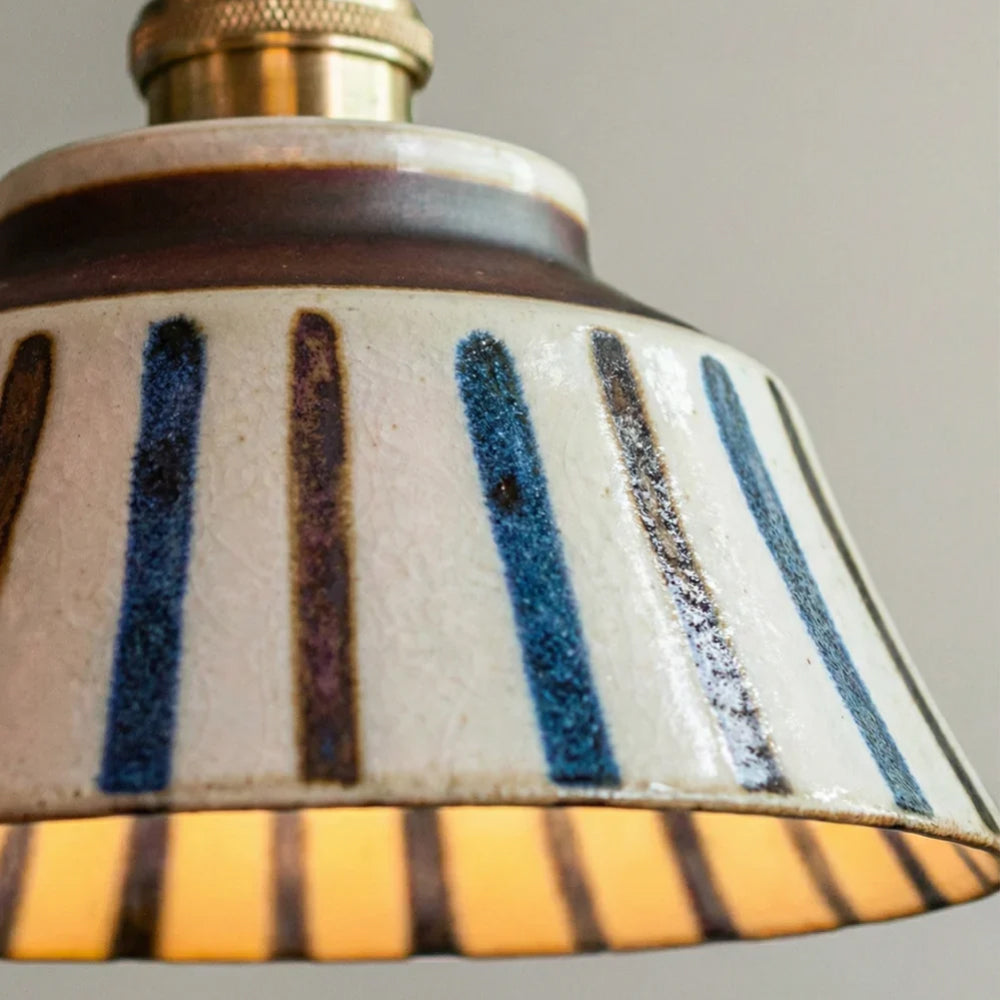 Loftlampe i Keramik – Justerbar Ledning og Mønstret Finish 5