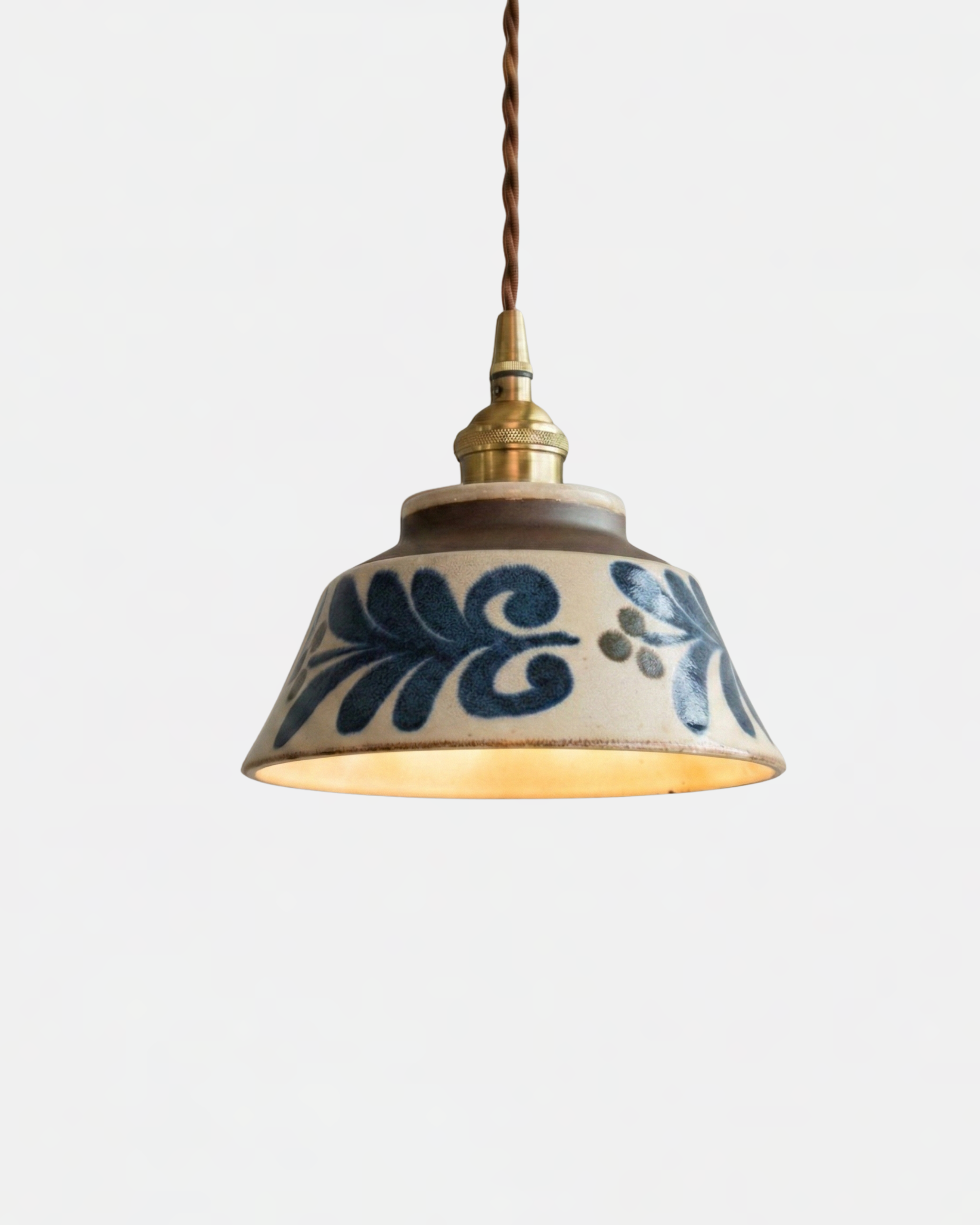 Loftlampe i Keramik - Justerbar Ledning og Mønstret Finish 6