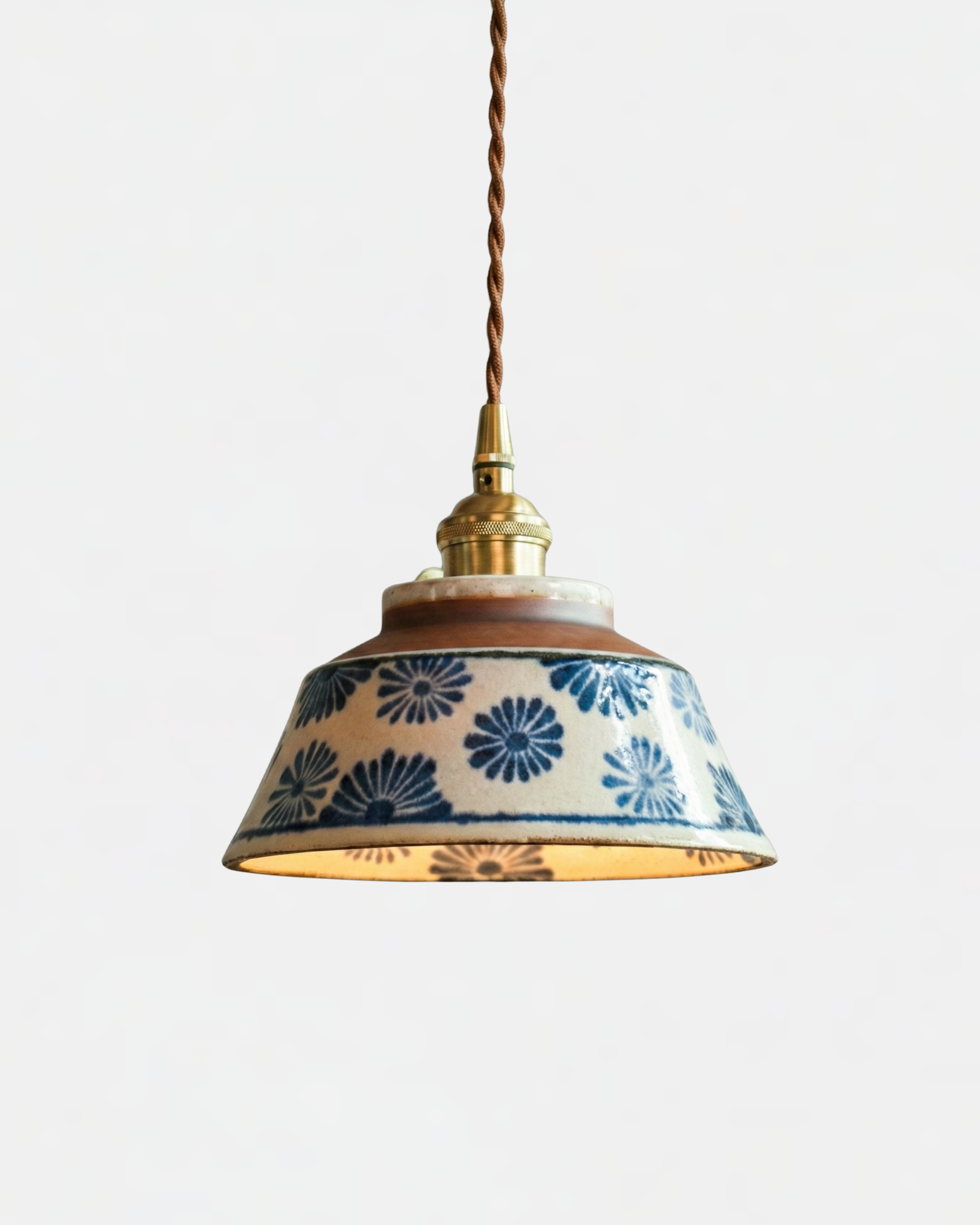 Loftlampe i Keramik - Justerbar Ledning og Mønstret Finish 7
