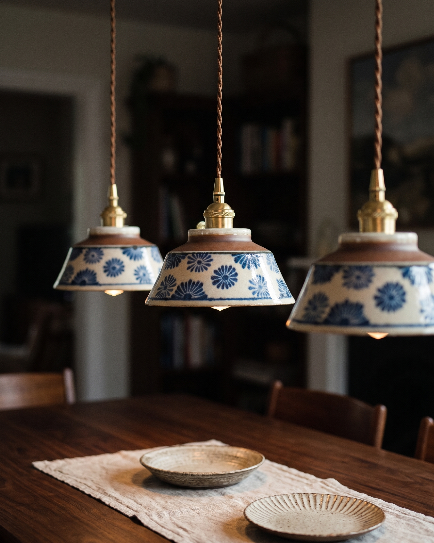 Loftlampe i Keramik - Justerbar Ledning og Mønstret Finish 8
