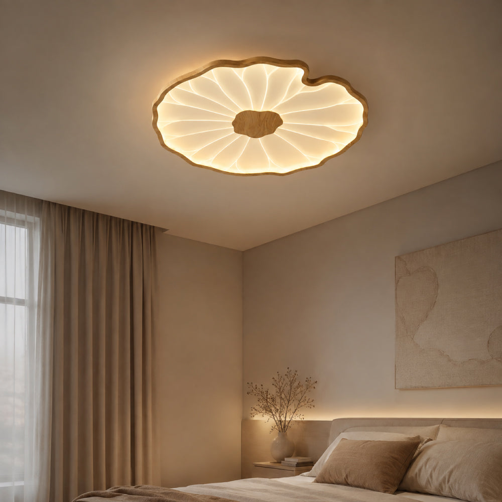 Loftslampe i Akryl – Lotusbladsdesign med Blødt og Behageligt Lys 18