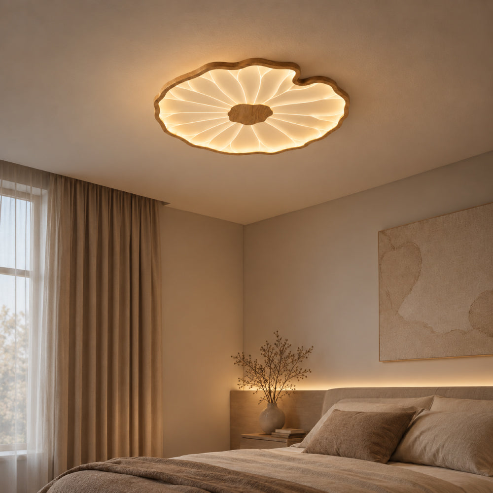 Loftslampe i Akryl – Lotusbladsdesign med Blødt og Behageligt Lys 19