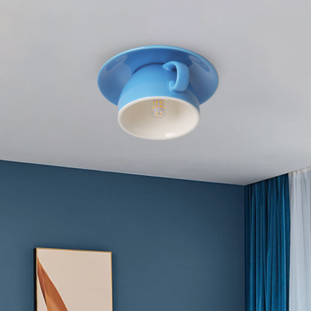 Loftslampe i Keramik – Unikt og Charmerende Kaffekopdesign 1