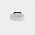 Loftslampe i Opalglas – Riflet Vintage Design med Varmt Lys 0