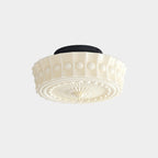 Loftslampe i Opalglas – Riflet Vintage Design med Varmt Lys 11
