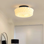 Loftslampe i Opalglas – Riflet Vintage Design med Varmt Lys 4