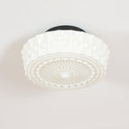 Loftslampe i Opalglas – Riflet Vintage Design med Varmt Lys 8