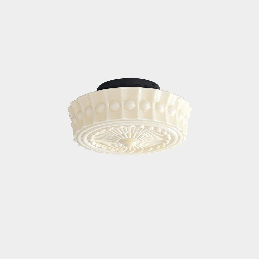 Loftslampe i Opalglas – Riflet Vintage Design med Varmt Lys 9
