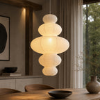 Loftslampe i Rispapir - Wabi-Sabi Design med Justerbar Ledning 1