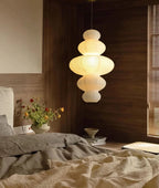 Loftslampe i Rispapir - Wabi-Sabi Design med Justerbar Ledning 6