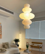 Loftslampe i Rispapir - Wabi-Sabi Design med Justerbar Ledning 8