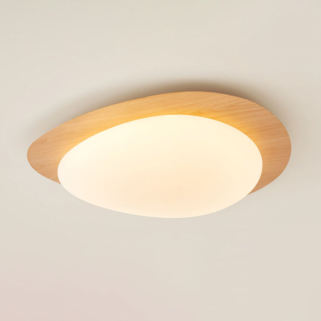 Loftslampe i Træ – Rund Form med Blødt og Jævnt Lys 9