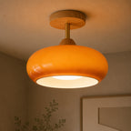 Loftslampe i Træ og Glas - Bauhaus Design 1