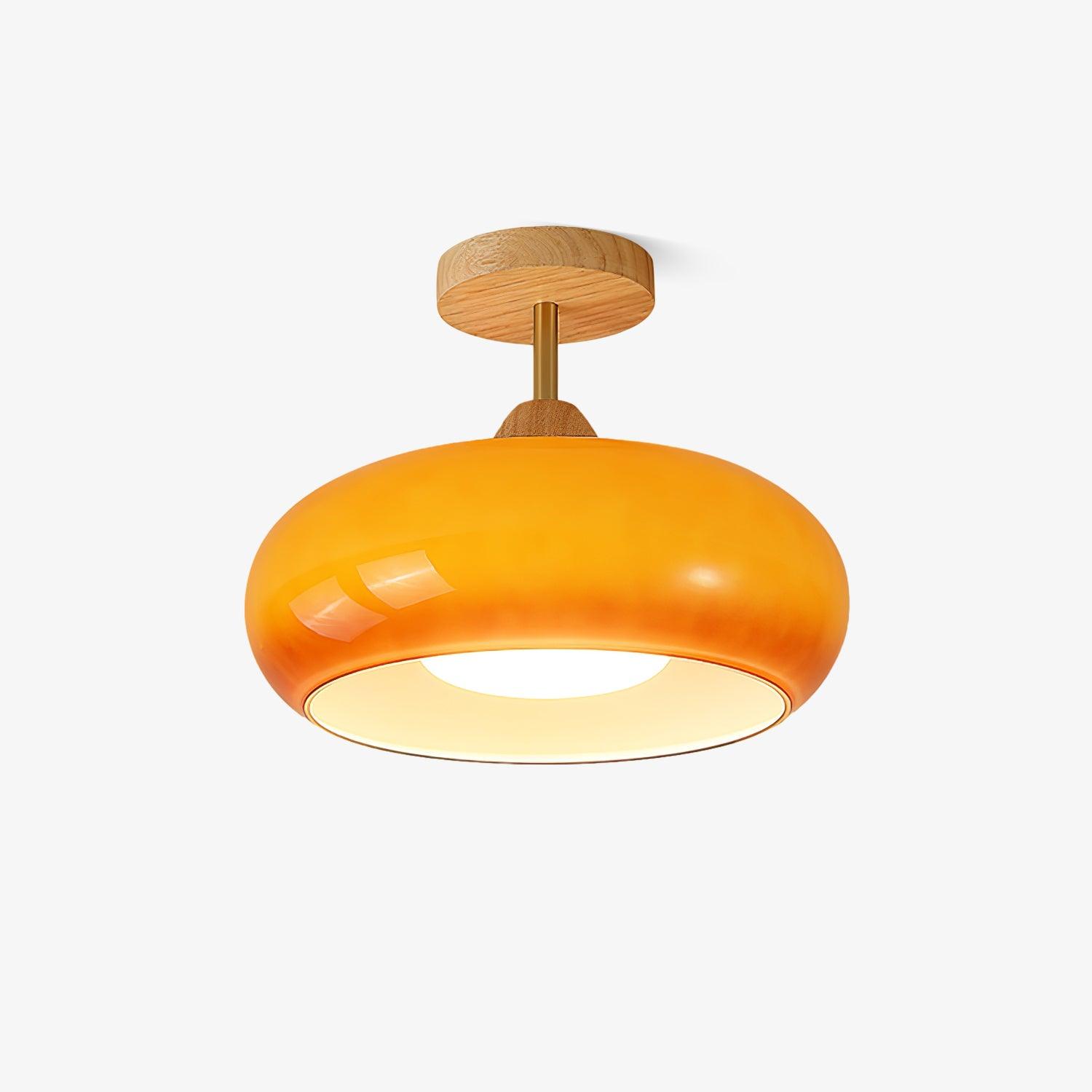 Loftslampe i Træ og Glas - Bauhaus Design 6