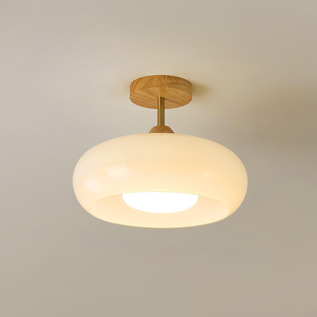 Loftslampe i Træ og Glas - Bauhaus Design 9