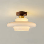 Loftslampe i Valnod og Glas Skandinavisk LED-Belysning til Stue og Sovevaerelse 3