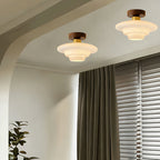 Loftslampe i Valnod og Glas Skandinavisk LED-Belysning til Stue og Sovevaerelse 4