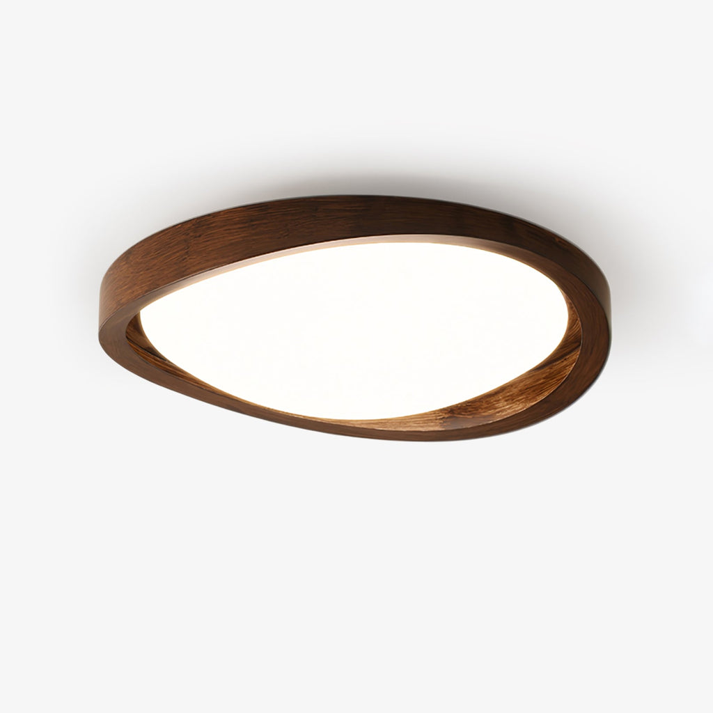 Loftslampe i Valnødstræ – Buet Design til Elegant Belysning 1