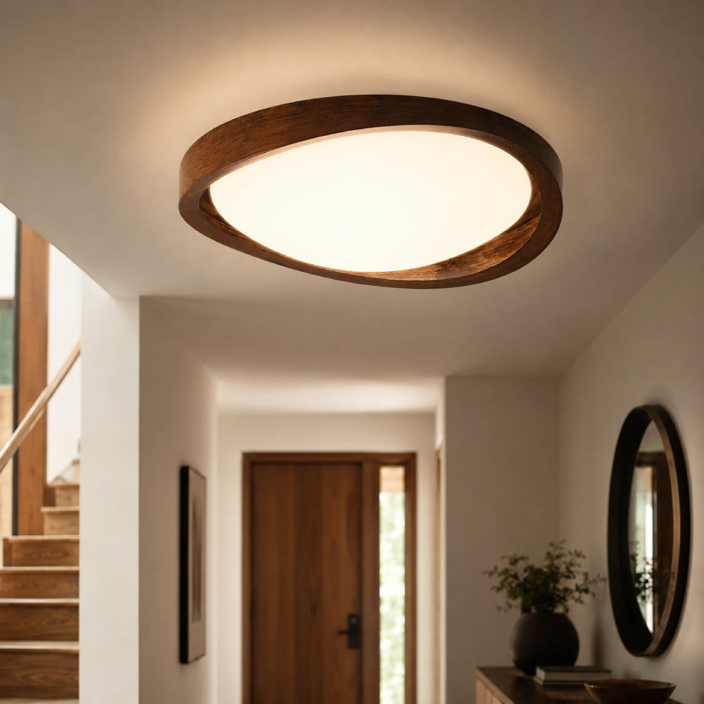 Loftslampe i Valnødstræ – Buet Design til Elegant Belysning 10