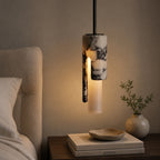 Marmor Pendel Lampe - Slank Cylinderform i Natursten 0
