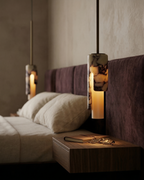 Marmor Pendel Lampe - Slank Cylinderform i Natursten 1
