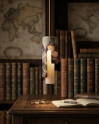 Marmor Pendel Lampe - Slank Cylinderform i Natursten 3
