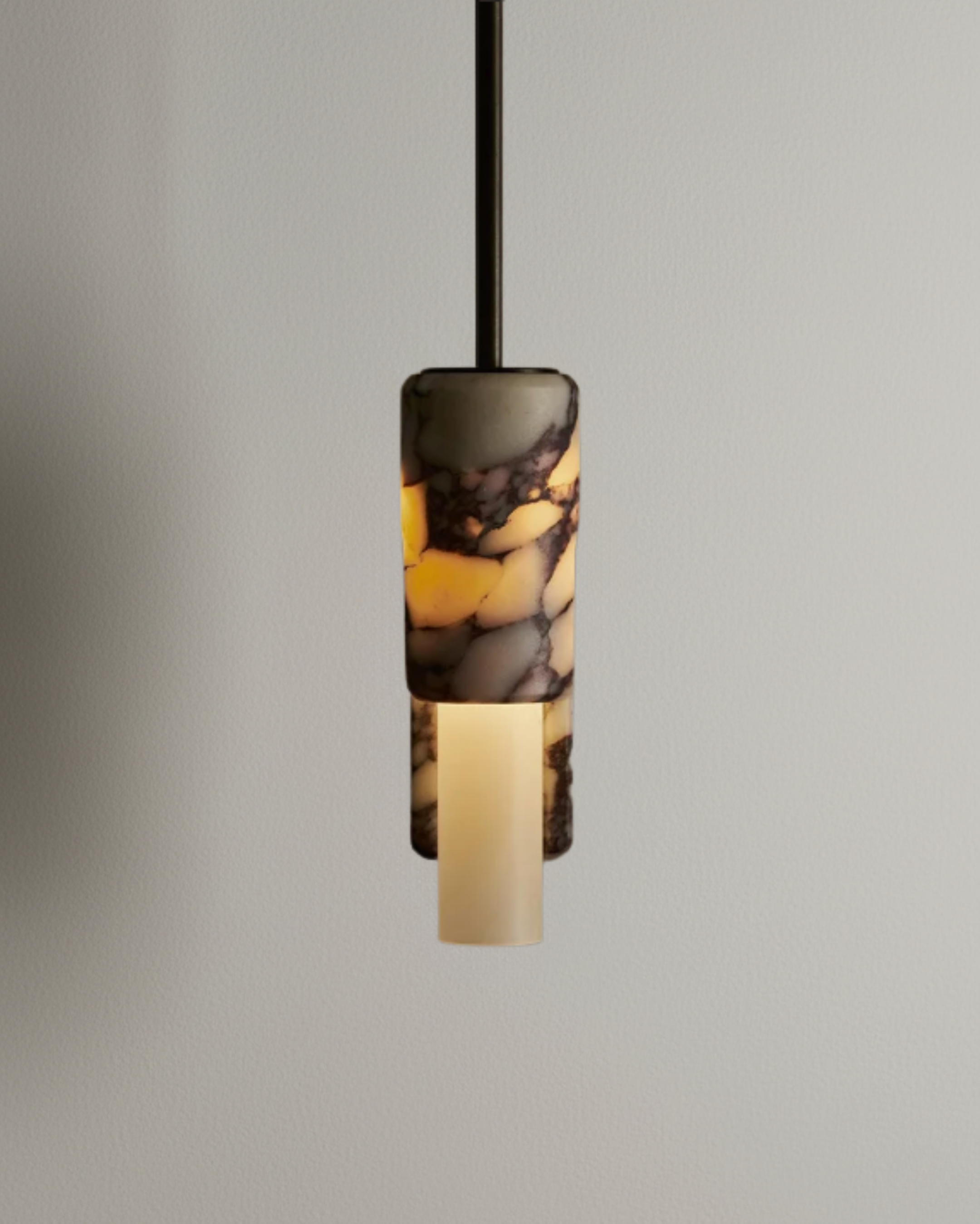 Marmor Pendel Lampe - Slank Cylinderform i Natursten 7
