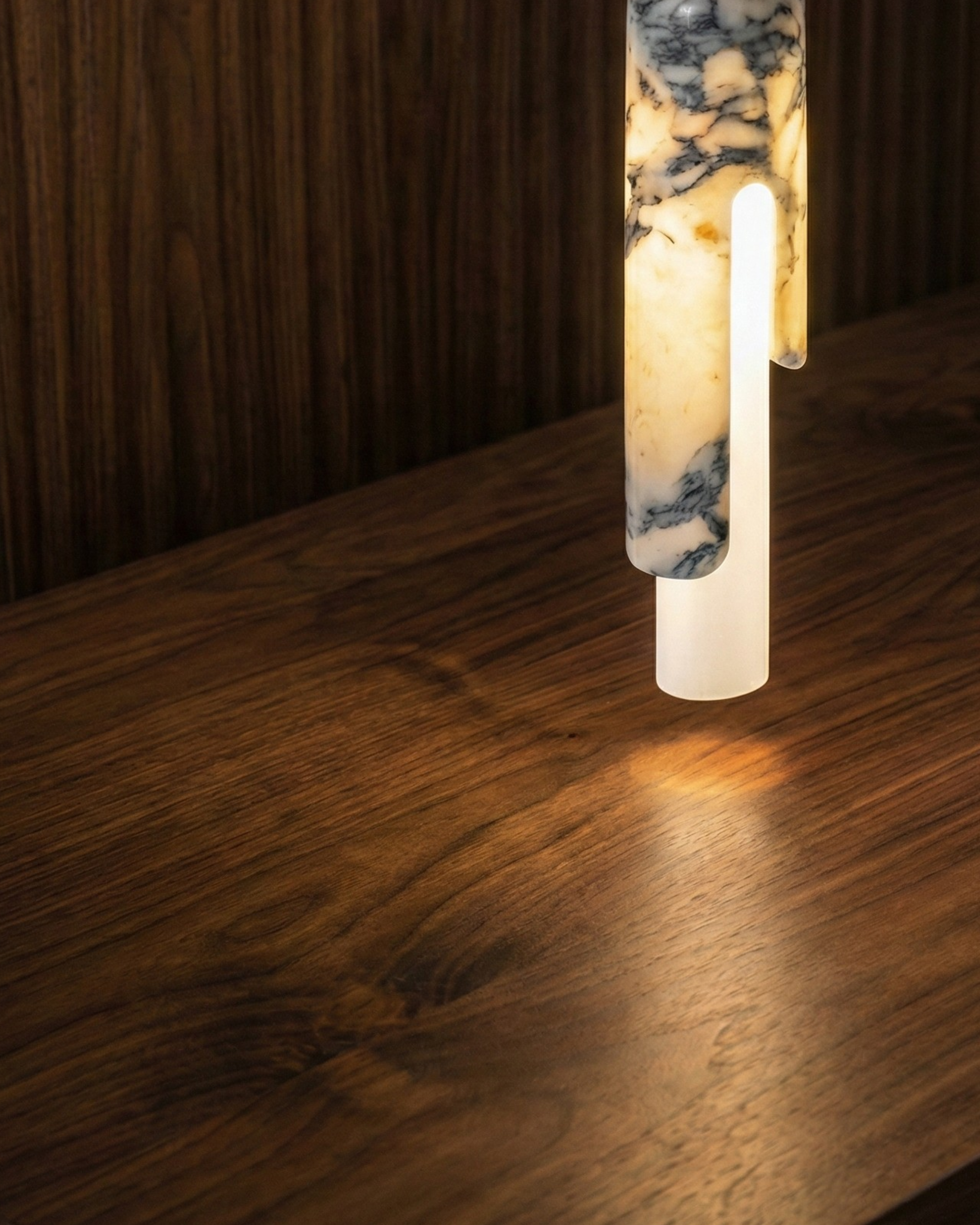 Marmor Pendel Lampe - Slank Cylinderform i Natursten 9
