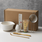 Matcha Sæt – Keramisk Skål og Bambusredskaber til Traditionel Te-ceremoni 4