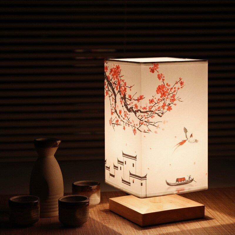 Minimalistisk Bordlampe i Bambus og Træ – Japansk-Skandinavisk Design 1