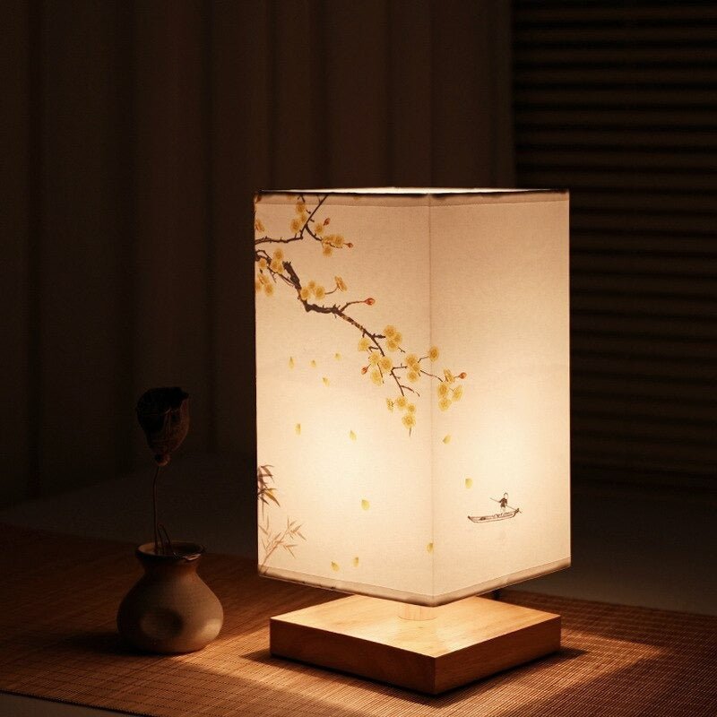 Minimalistisk Bordlampe i Bambus og Træ – Japansk-Skandinavisk Design 3