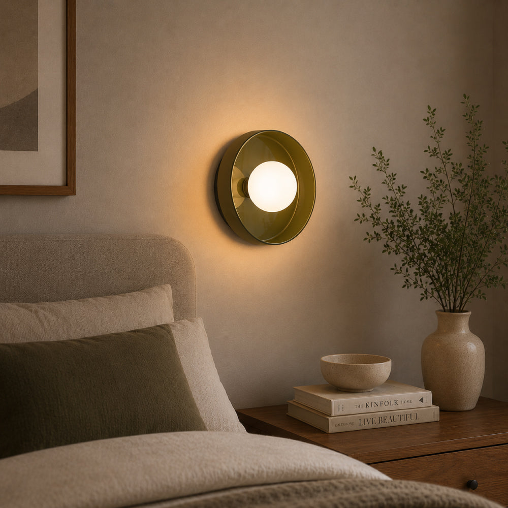 Minimalistisk Loftlampe - Svævende Glaskugle i Cirkulær Ramme 2