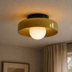 Minimalistisk Loftlampe - Svævende Glaskugle i Cirkulær Ramme 4