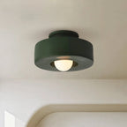 Minimalistisk Loftslampe - Svævende Opalglaskugle i Cirkulær Ramme 13