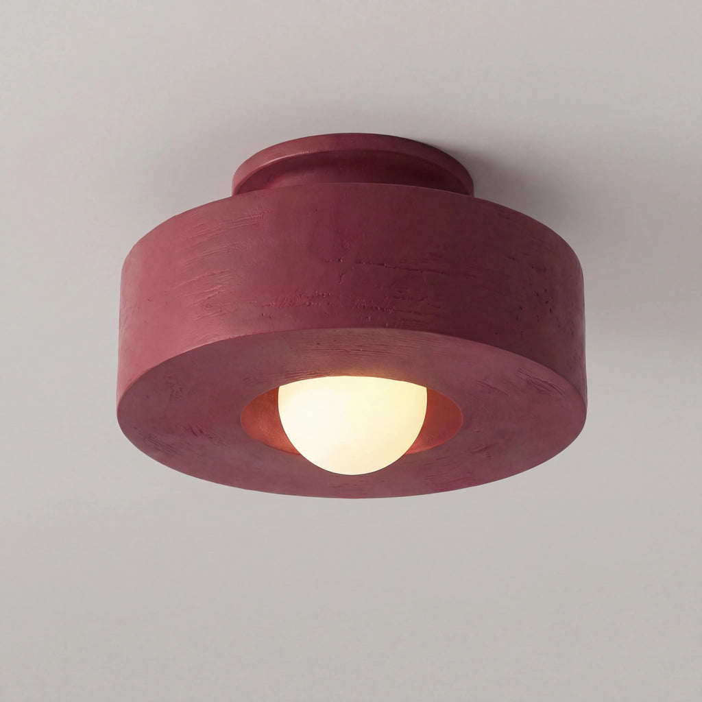 Minimalistisk Loftslampe - Svævende Opalglaskugle i Cirkulær Ramme 6
