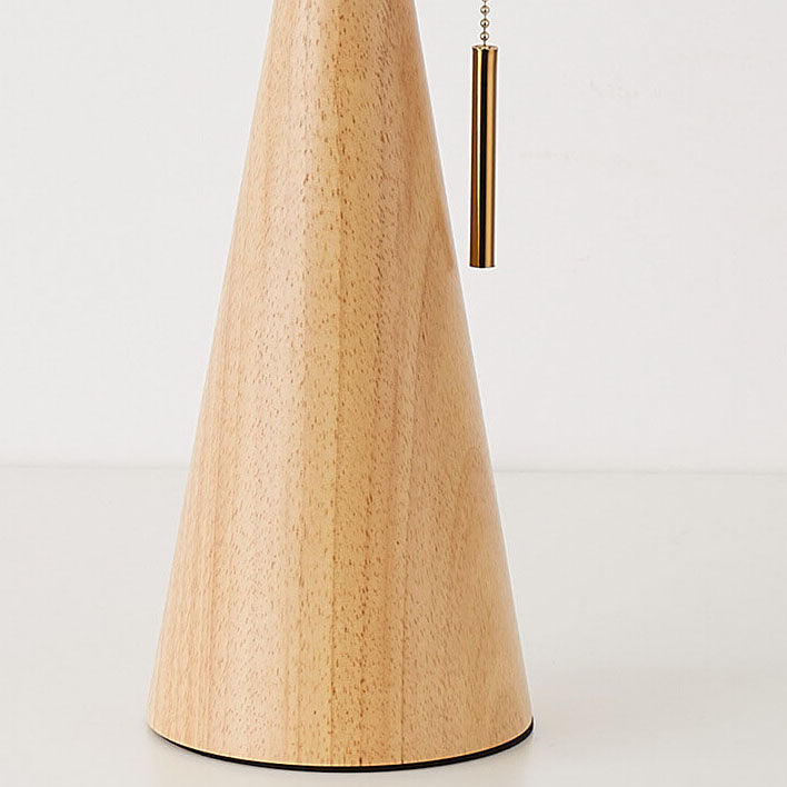 Minimalistisk Træ Bordlampe – Plisseret Stof med Varmt Lys 5