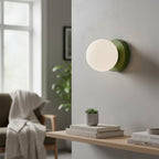Minimalistisk Væglampe i Glas - Opalglaskugle med Rundt Design 1

