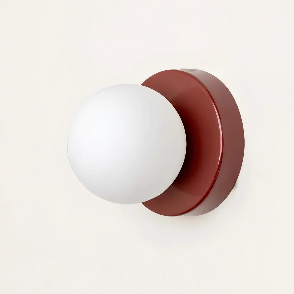 Minimalistisk Væglampe i Glas - Opalglaskugle med Rundt Design 10